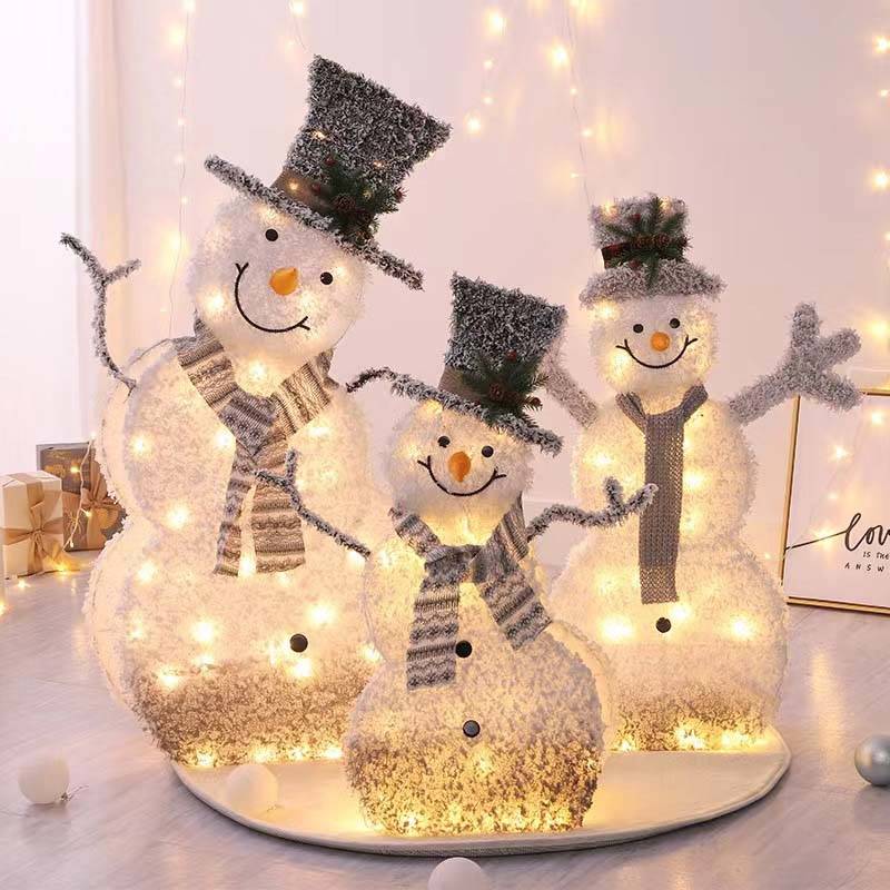 【200円クーポン配布中 送料無料】 クリスマスオーナメント 光る雪だるま オーナメントセット オーナメント トイ おもちゃ ぬいぐるみ セット クリスマスツリー 飾り デコレーション かわいい ハンドメイド 店舗用  業務用