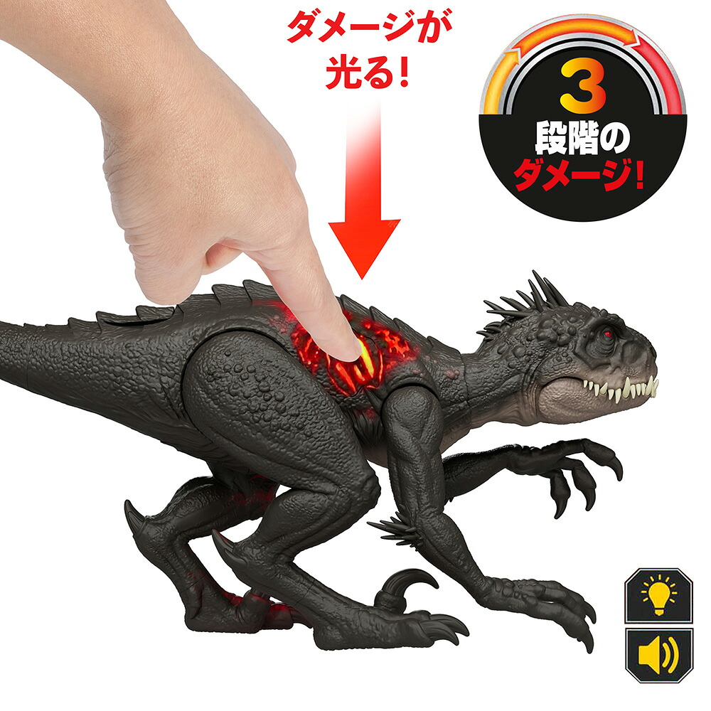 マテルジュラシックワールド(JURASSICWORLD)ダメージ！ひかるスコーピオス・レックス子供向けフィギュア恐竜おもちゃ全長:約36.9cm4歳からブラックJCG25