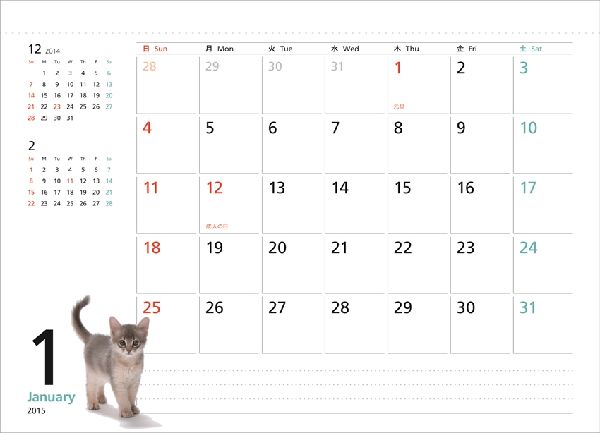 楽天ブックス シンプルカレンダーcats 卓上 15 本