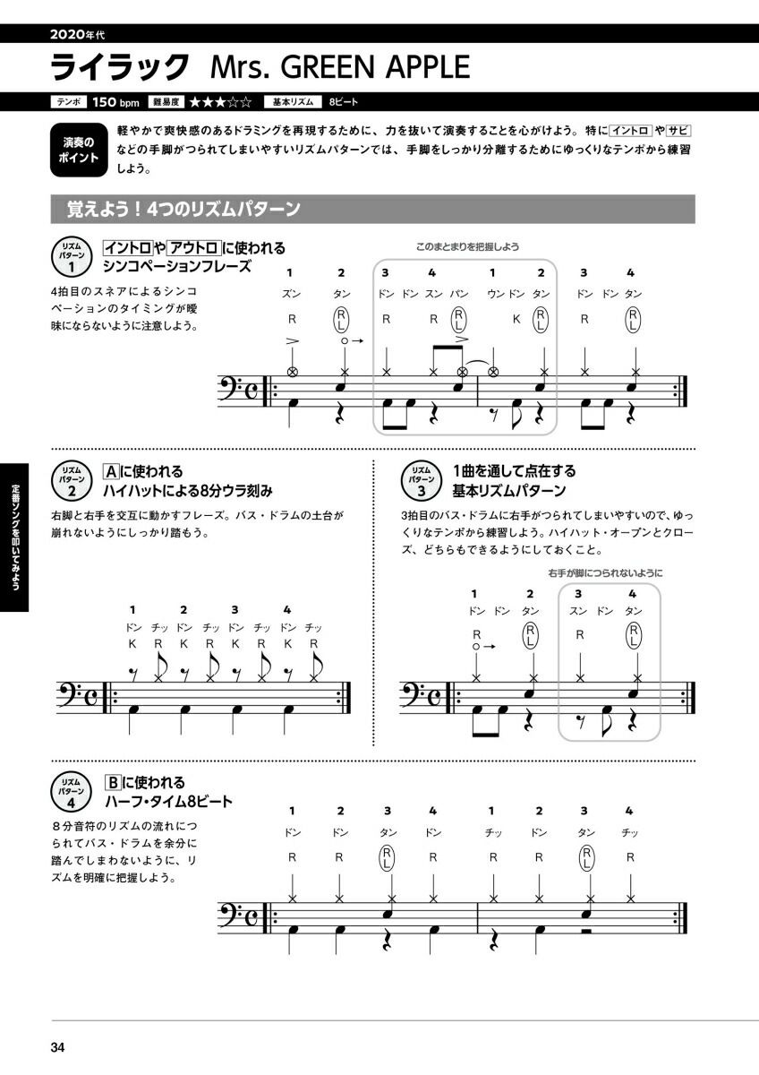 初心者でも3パターンから叩ける！電子ドラムで定番ソング～アップテンポ編～[森谷亮太]