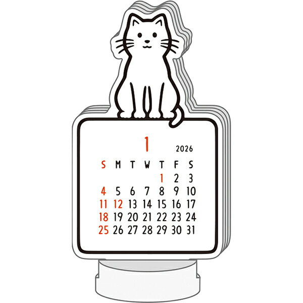 2026　Noritakeダイカットカレンダーキャット画像