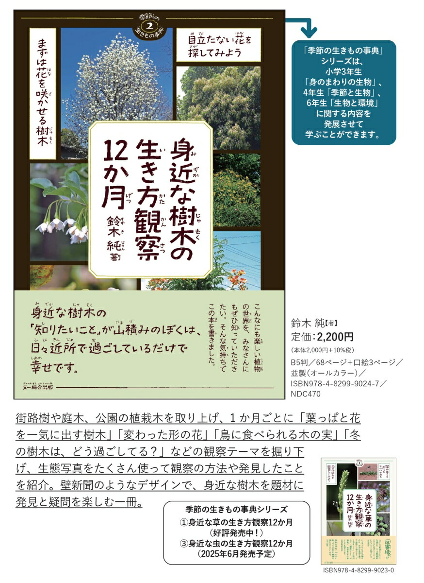 身近な樹木の生き方観察12か月（季節の生きもの事典）[鈴木純]