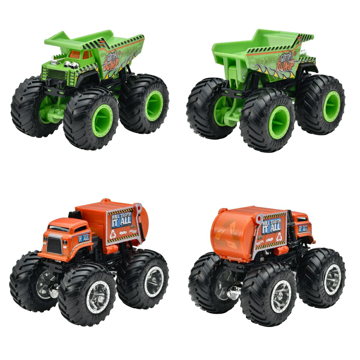 ホットウィール（HotWheels）モンスタートラック1:642パックアソート【ミニカー2台組×8セット入りBOX販売】【3才~】986N-FYJ64