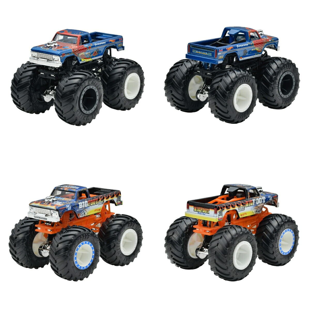 ホットウィール（HotWheels）モンスタートラック1:642パックアソート【ミニカー2台組×8セット入りBOX販売】【3才~】986N-FYJ64