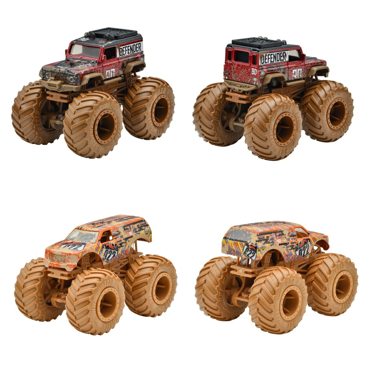 ホットウィール（HotWheels）モンスタートラック1:642パックアソート【ミニカー2台組×8セット入りBOX販売】【3才~】986N-FYJ64