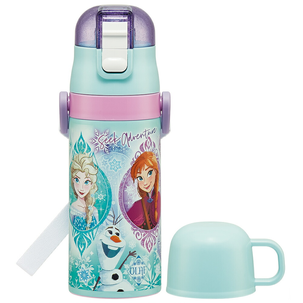 アナと雪の女王 25　水筒 子供 真空ステンレス 保冷 2WAY ボトル ストロー 400ml コップ 350ml画像