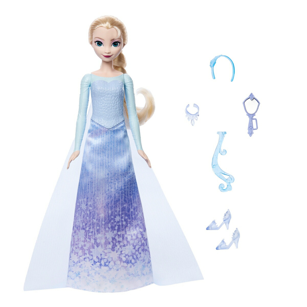 マテル アナと雪の女王（Disney Frozen）　くるっとまわして！エルサ ＜ひみつのアクセサリー＞ きせかえ人形・ハウス ままごと・ごっこ遊び 3歳から ブルー JBG59画像