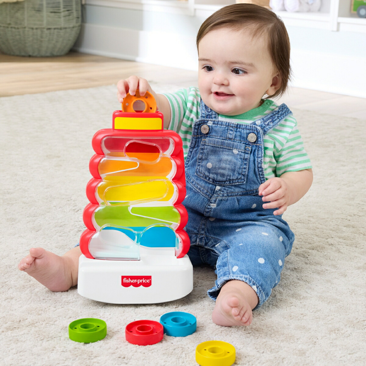 フィッシャープライス(fisherprice)ゆらりんタワーコインスロット赤ちゃん・幼児のおもちゃ知育アクティビティ玩具9ヵ月からカラフルJLB81