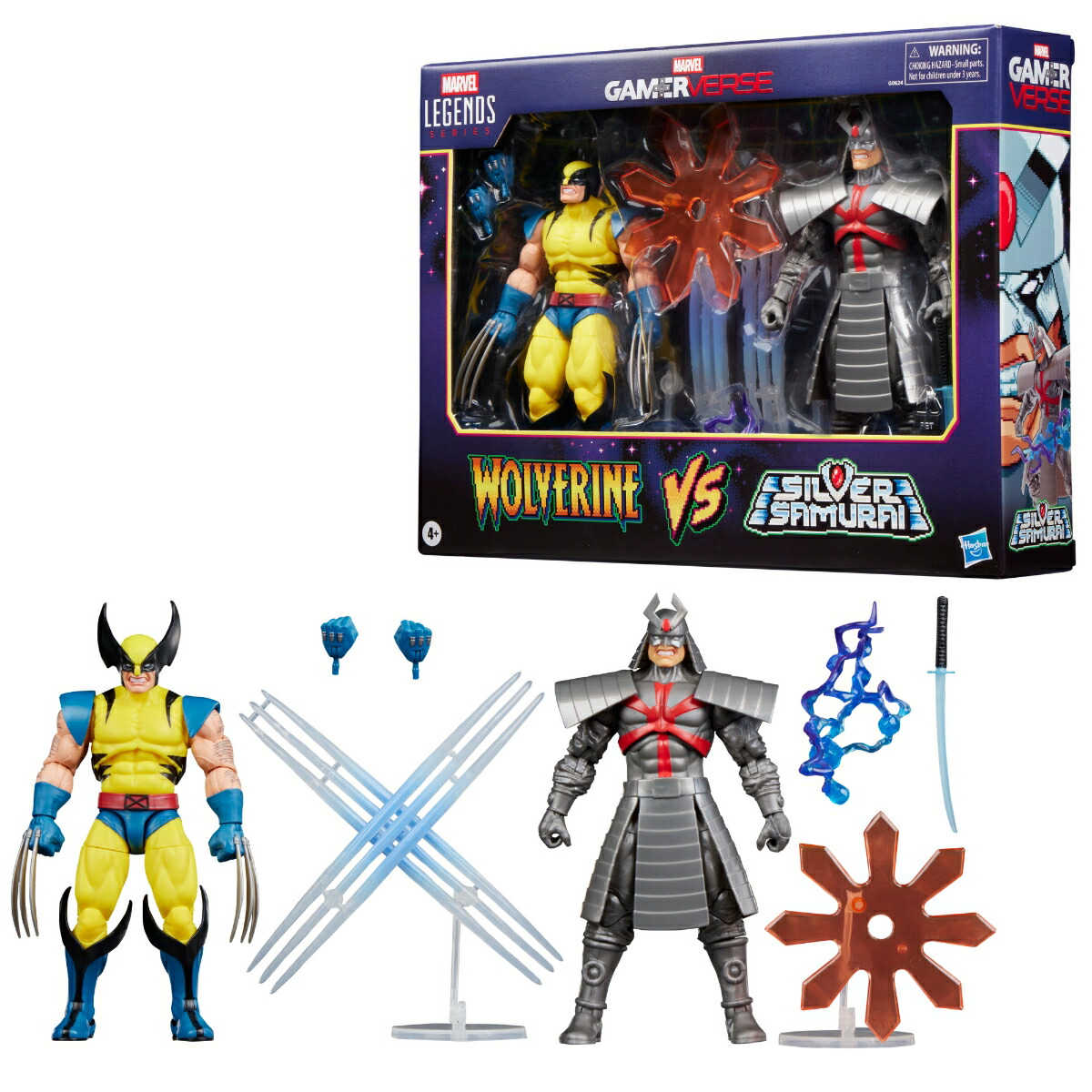 ハズブロ（Hasbro）MARVEL マーベルレジェンド・シリーズ ゲーマーバース ウルヴァリン VS シルバー・サムライ、レトロゲームをモチーフにしたコレクション用 15 cm アクションフィギュア G0624 正規品画像