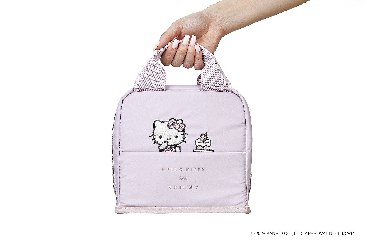 HELLOKITTY×BRILMY中身が見えて時短がかなうズボラに優しいスタンドポーチBOOKPALEPINKver.