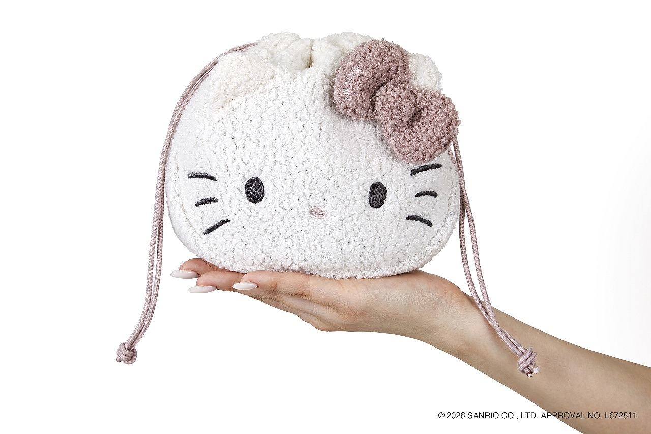 HELLOKITTY×BRILMYズボラさんでも整理がかなう巾着コスメポーチBOOKPALEPINKver.