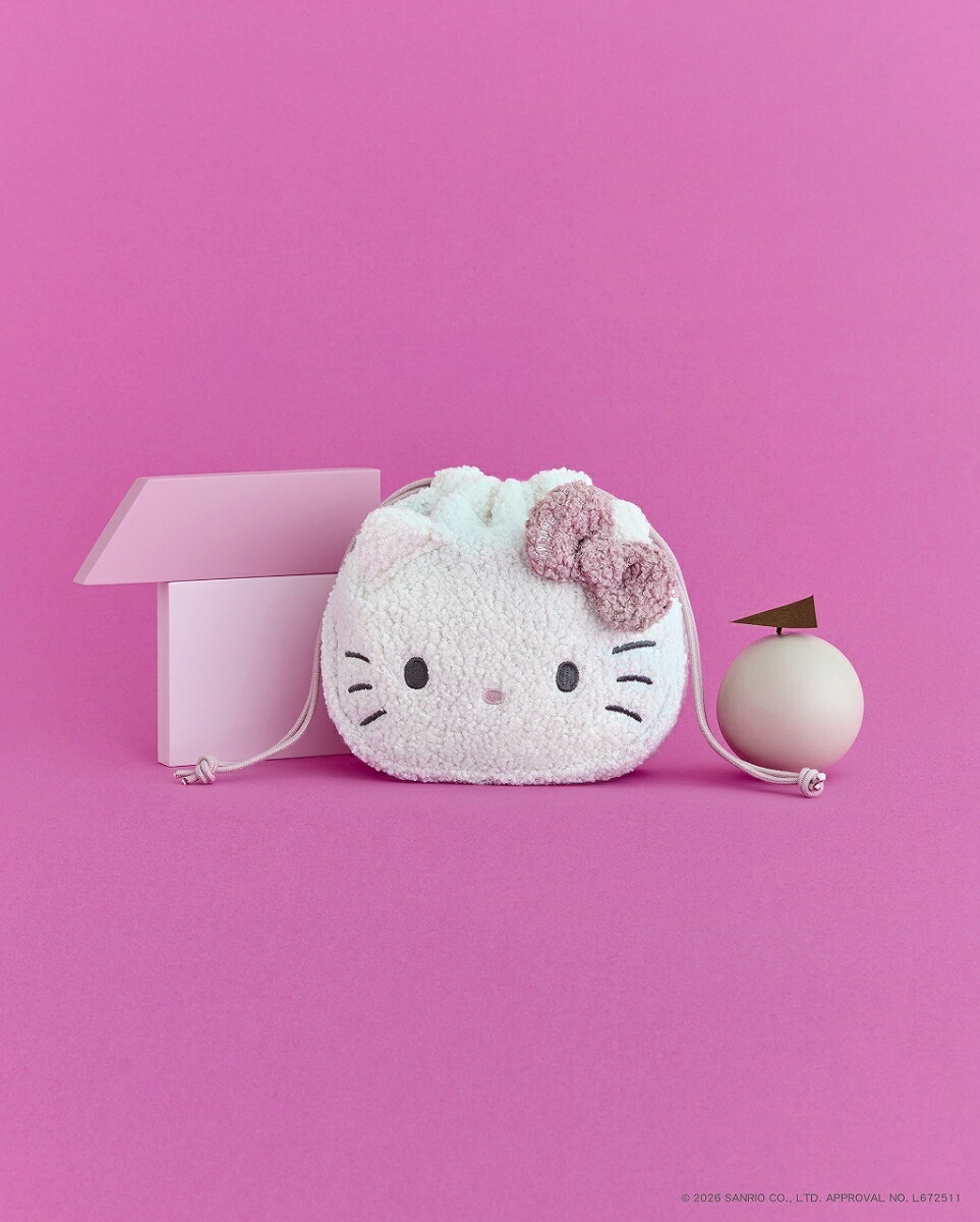 HELLOKITTY×BRILMYズボラさんでも整理がかなう巾着コスメポーチBOOKPALEPINKver.