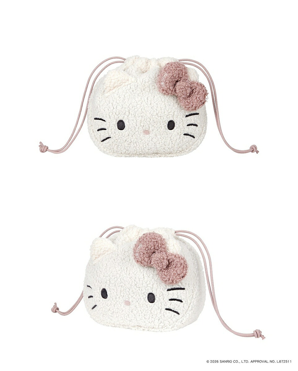 HELLOKITTY×BRILMYズボラさんでも整理がかなう巾着コスメポーチBOOKPALEPINKver.