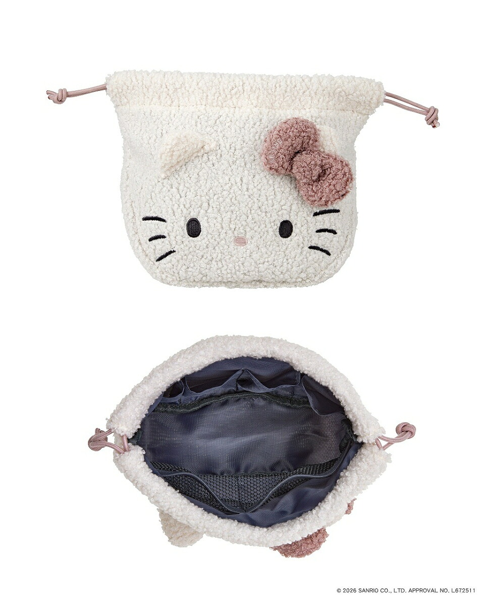 HELLOKITTY×BRILMYズボラさんでも整理がかなう巾着コスメポーチBOOKPALEPINKver.