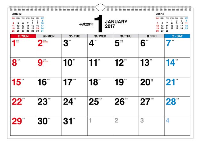 楽天ブックス 書き込み式シンプルカレンダー A3ヨコ 17 本