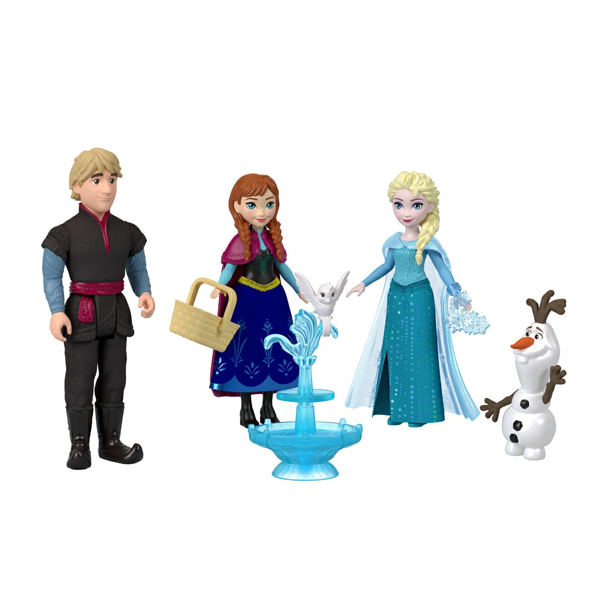 マテル アナと雪の女王（Disney Frozen）　アナと雪の女王 メインキャラクターセット（ミニドール） きせかえ人形・ハウス ままごと・ごっこ遊び プレイセット ミニドール3体、オラフ1体付 3歳から マルチ JJP89画像