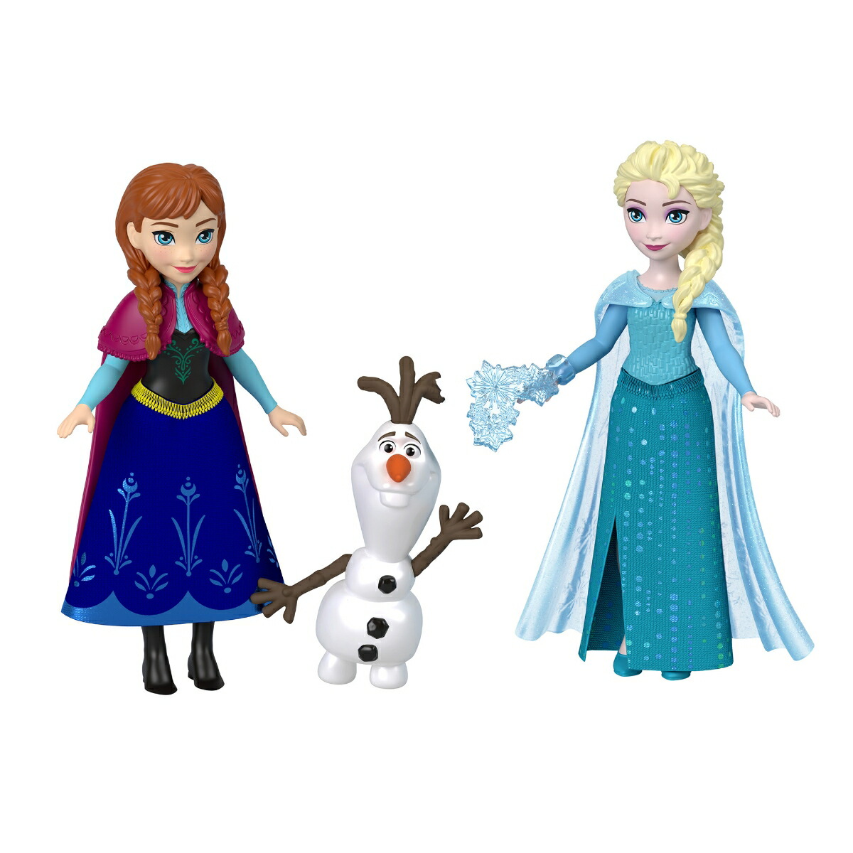マテルアナと雪の女王（DisneyFrozen）アナと雪の女王メインキャラクターセット（ミニドール）きせかえ人形・ハウスままごと・ごっこ遊びプレイセットミニドール3体、オラフ1体付3歳からマルチJJP89