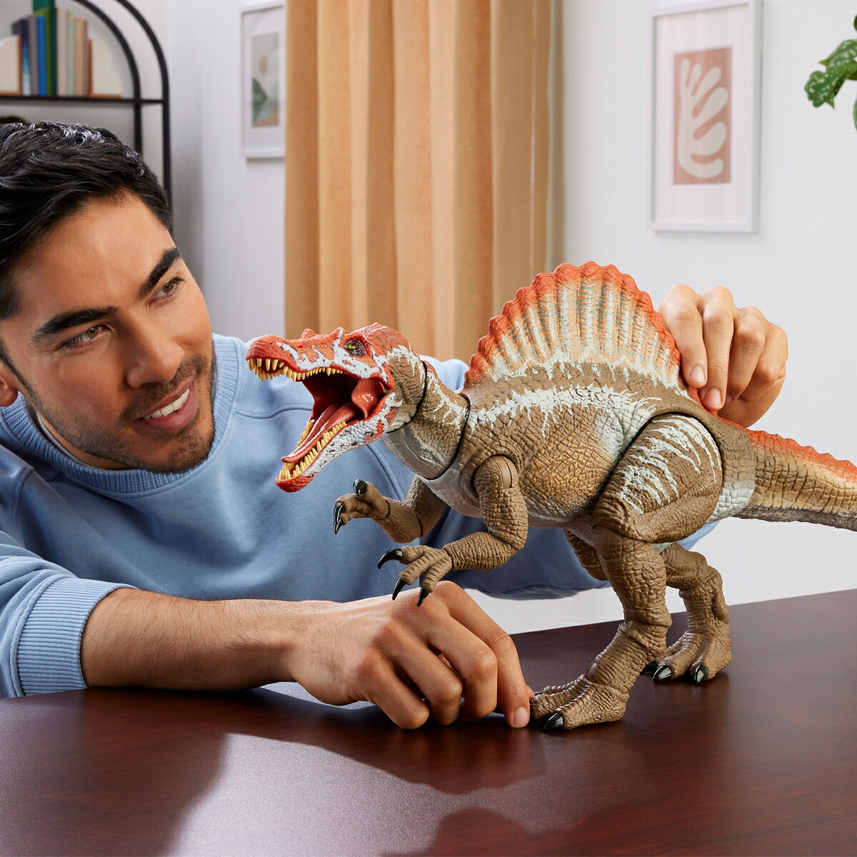 マテルジュラシックワールド(JURASSICWORLD)ハモンドコレクションスピノサウルス子供向けフィギュア恐竜おもちゃ全長:約64.5cm8歳からグレーJCH09