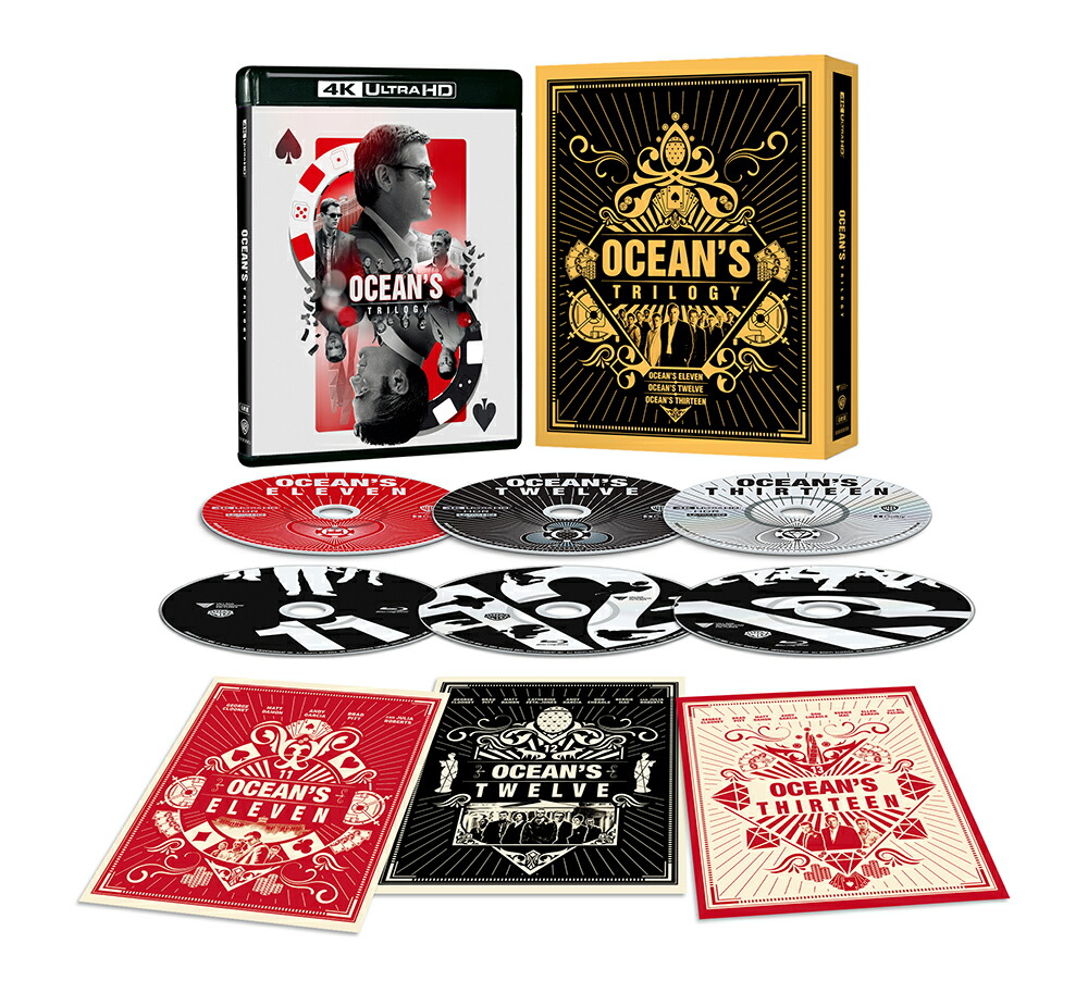 ブックス: 【初回仕様】オーシャンズ トリロジー コレクターズBOX ＜4K ULTRA HD&ブルーレイセット＞(6枚組/豪華封入特典付)【4K ULTRA HD】 - スティーブン・ソダーバーグ - ジョージ・クルーニー - 4548967480719 : DVD