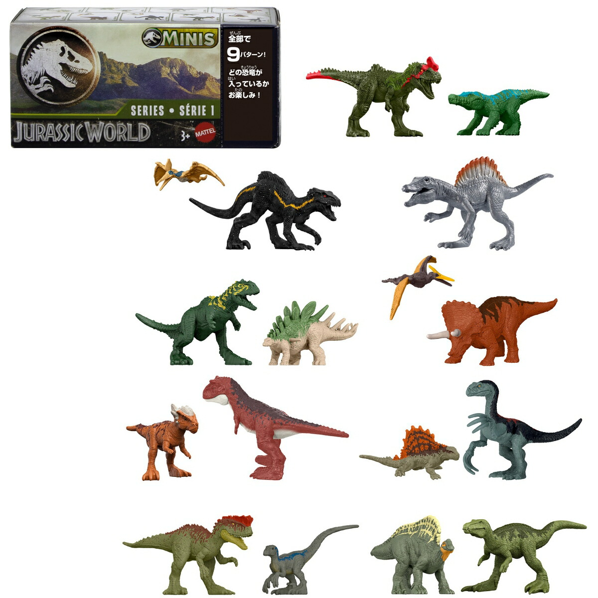 ޥƥ른饷å(JURASSICWORLD)ߥ˥ե奢ܥå20241ơڶεߥ˥ե奢֥饤ɥܥå24BOX۶ε3~986Gset-GWP38