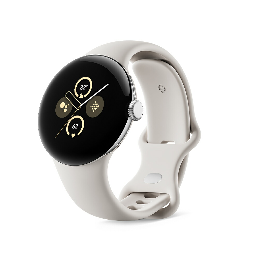 GooglePixelWatch2PolishedSilverアルミケース/Porcelainアクティブバンド（Wifi）