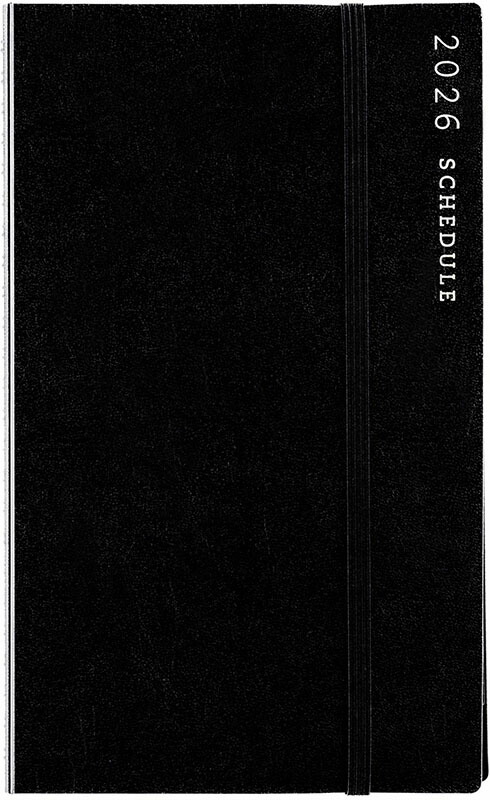 2026年　手帳　1月始まり　No.90　リングダイアリー スリム （月間ブロック・レフト）　　[黒]高橋書店　A5変型判　　ウィークリー画像