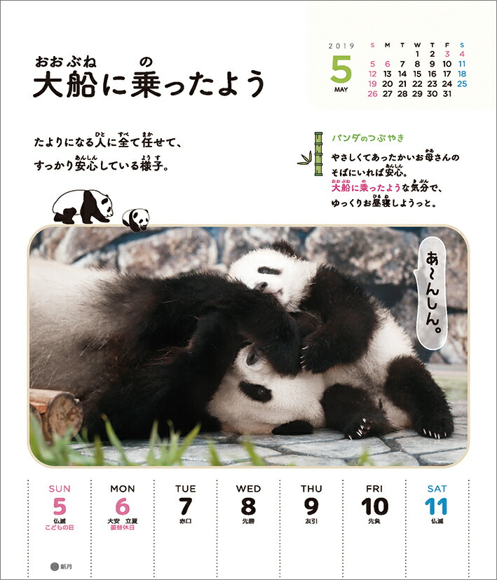 楽天ブックス 卓上 パンダでおぼえる ことわざ慣用句 祝日訂正シール付き 19年1月始まりカレンダー 本