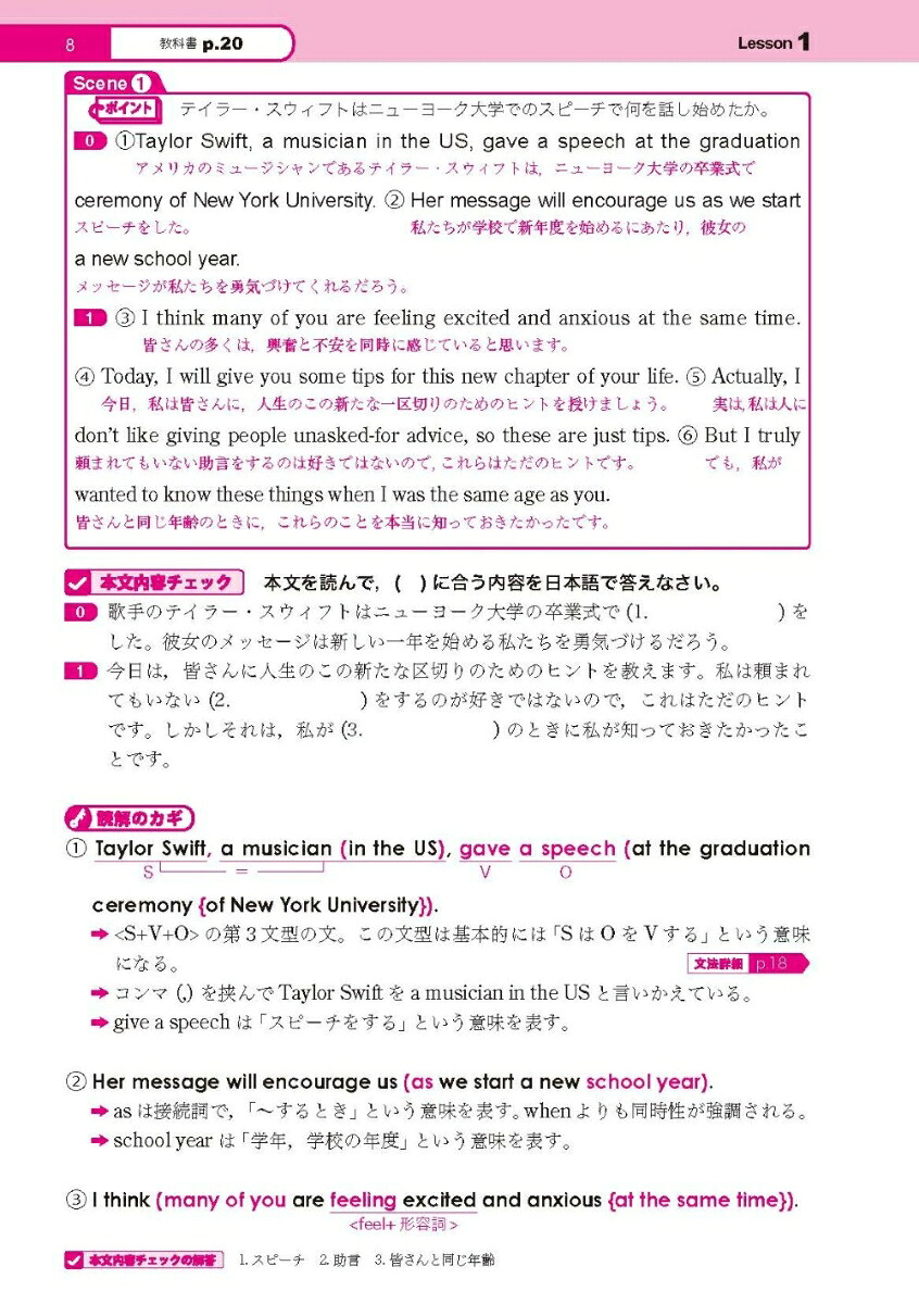 高校教科書ガイド啓林館版RevisedエレメントEnglishCommunication1(C1061-901)