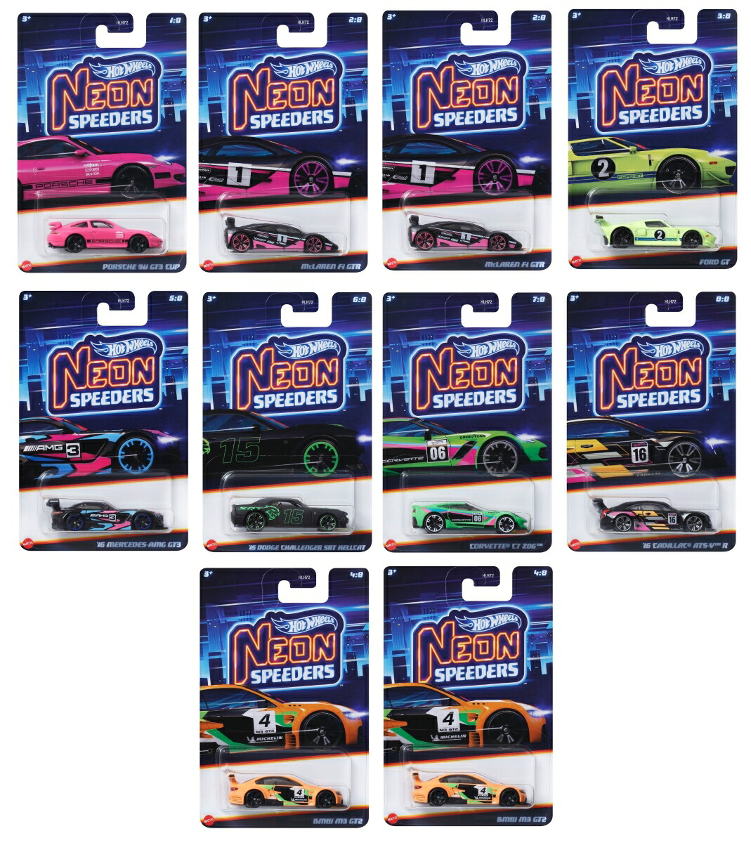 ۥåȥ(HotWheels)ͥ󡦥ԡ-ͥ졼10BOXʪߥ˥3Фޥ986C-HLH72