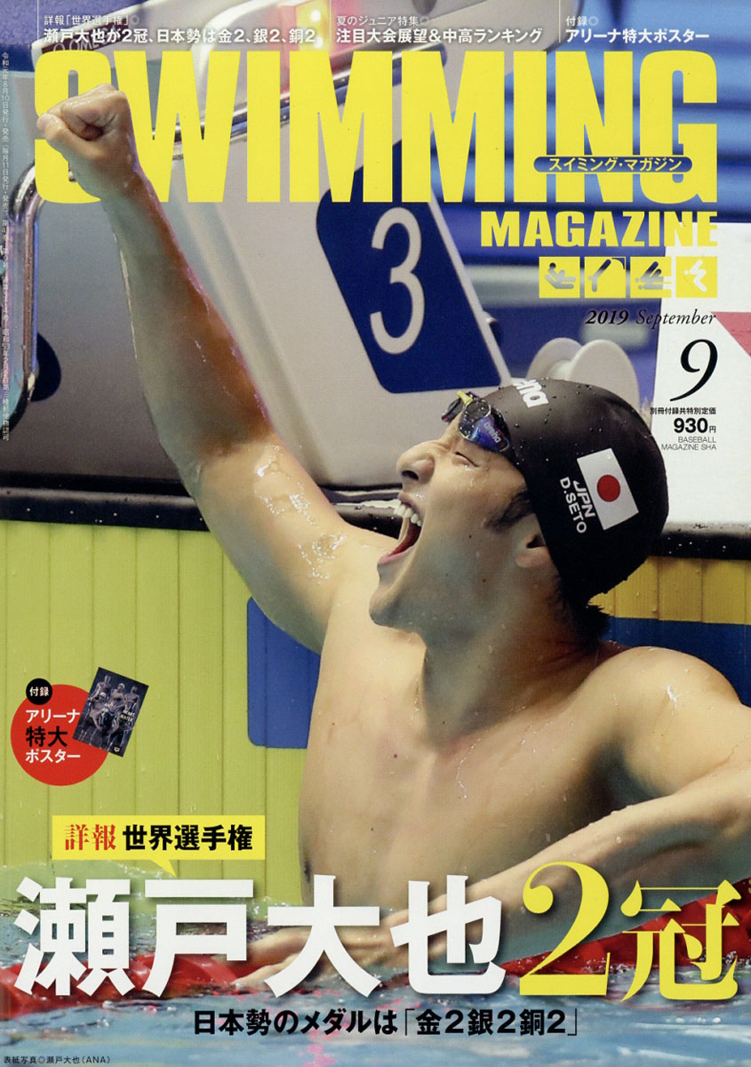 SWIMMING MAGAZINE 1987年11冊まとめてポスター付☆スイミングマガジン 