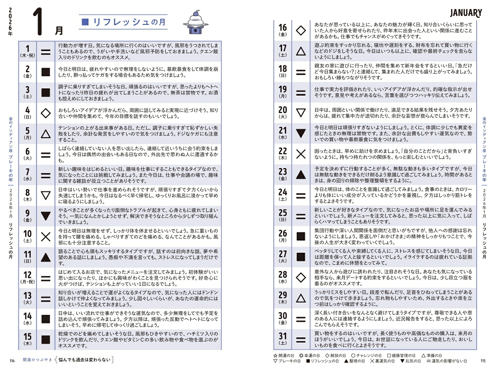 ゲッターズ飯田の五星三心占い金のインディアン座2026[ゲッターズ飯田]