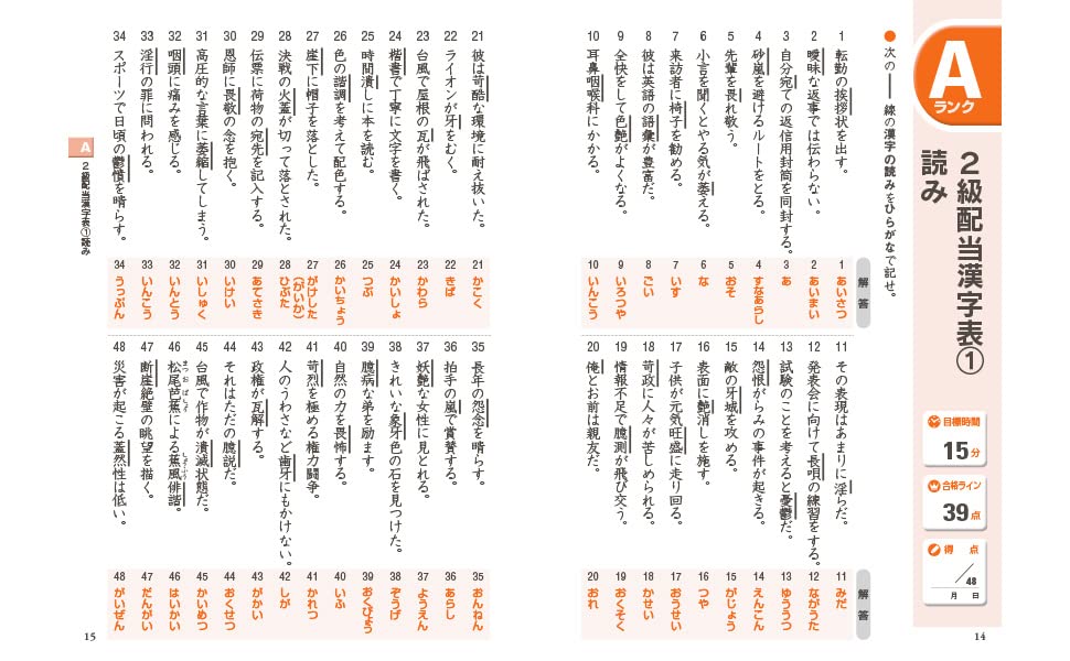 楽天ブックス: 2023年度版 頻出度順 漢字検定2級 合格！問題集 - 漢字学習教育推進研究会 - 9784405051065 : 本