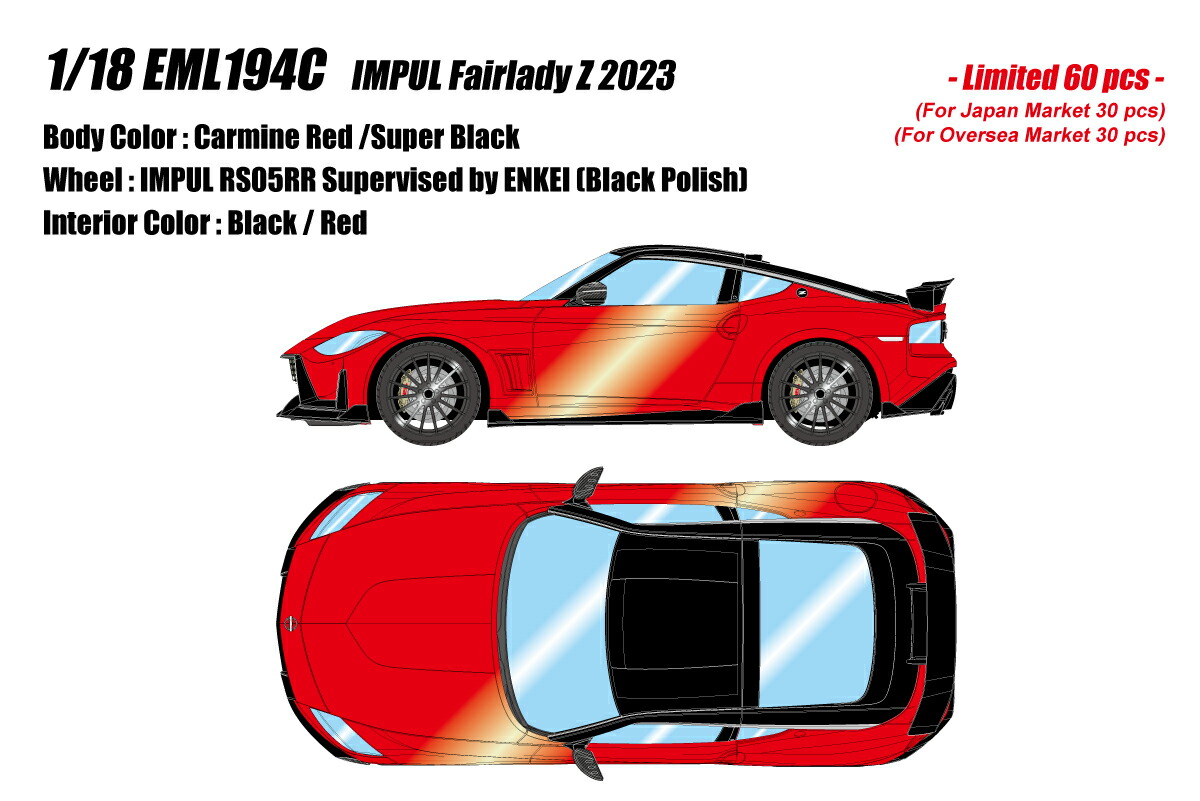 EIDOLON 1/18 EML194 IMPUL Fairlady Z 2023 カーマインレッド / スーパーブラック 【EML194C】 (ミニカー)画像