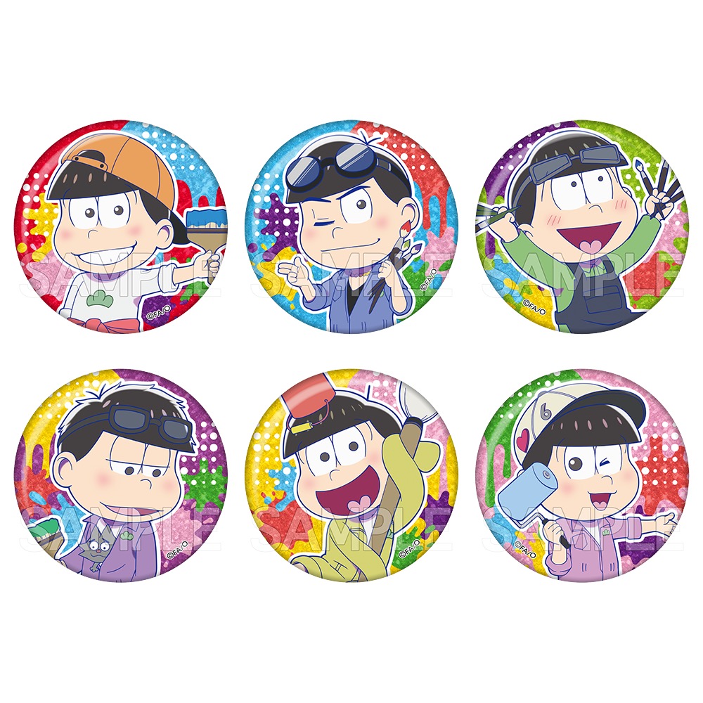 おそ松さん キラキラ缶バッジ おえかき松画像