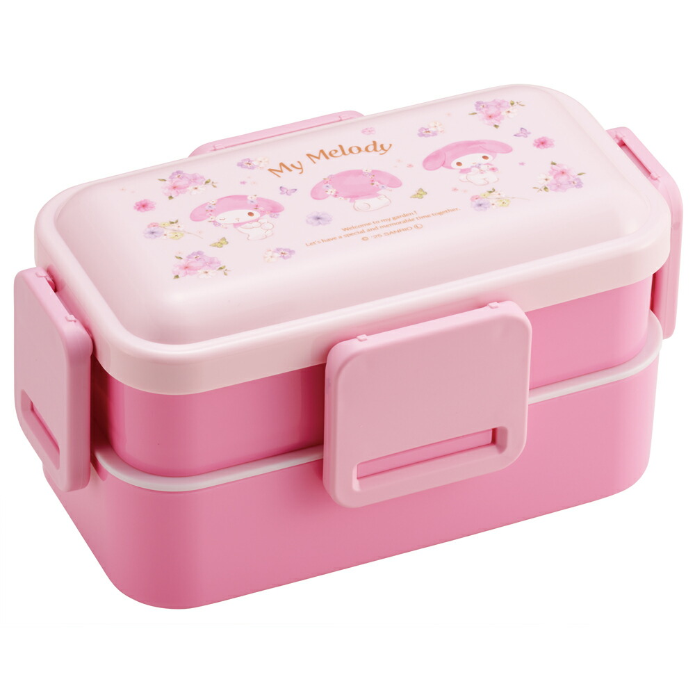楽天市場】マイメロディ パステル花柄 4点ロック お弁当箱 2段 600ml