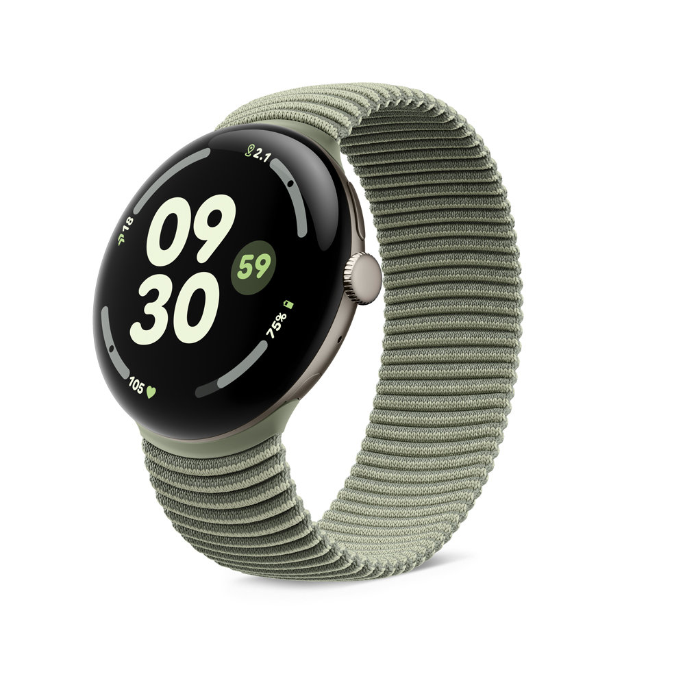 GooglePixelWatch（45mm）グラデーションストレッチバンドOliveSサイズ