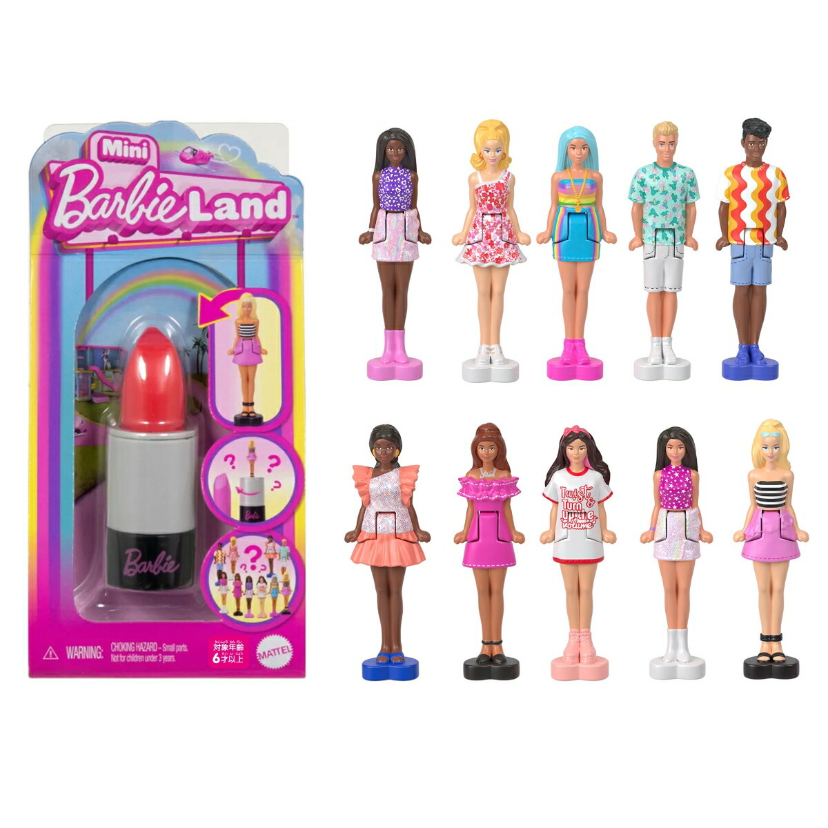 �С��ӡ�(Barbie)�ߥ˥С��ӡ����ɥե��å���˥����������ȡʥ�åץ��ƥ��å��˥ޥ������ɡ���10��BOX����С��ӡ��ͷ����������ͷ����ϥ�������㤤6�Ф���ޥ��986Aset-HYF19