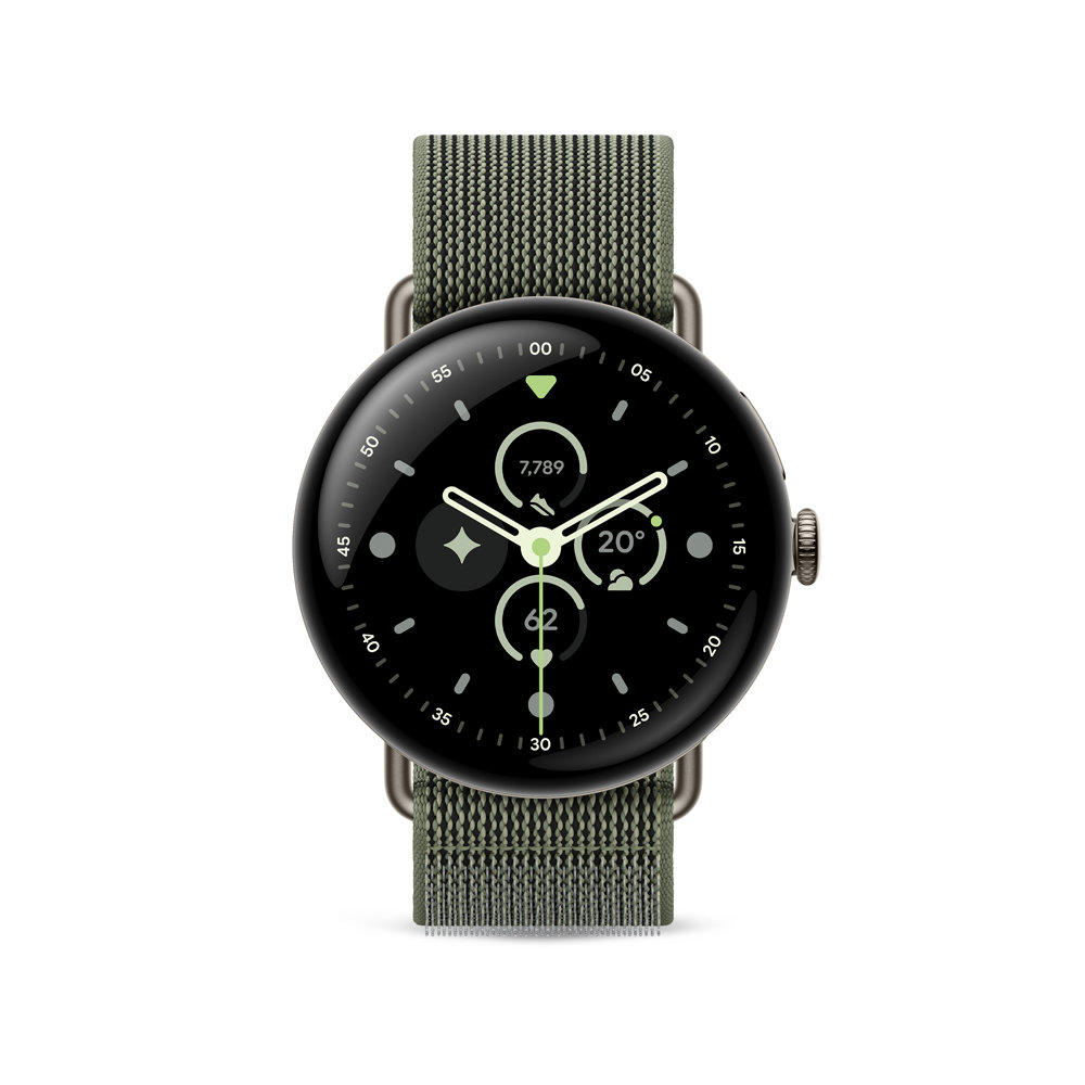 GooglePixelWatch（45mm）パフォーマンスループバンドOlive/Pyriteステンレススチールラグワンサイズ