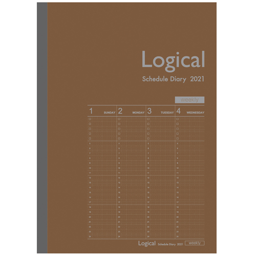 楽天ブックス ナカバヤシ 手帳 21年 ウィークリー ロジカルダイアリー A5 週間バーチカルb ブラウン 年12月30日始まり Ns A503 21bs 手帳 本