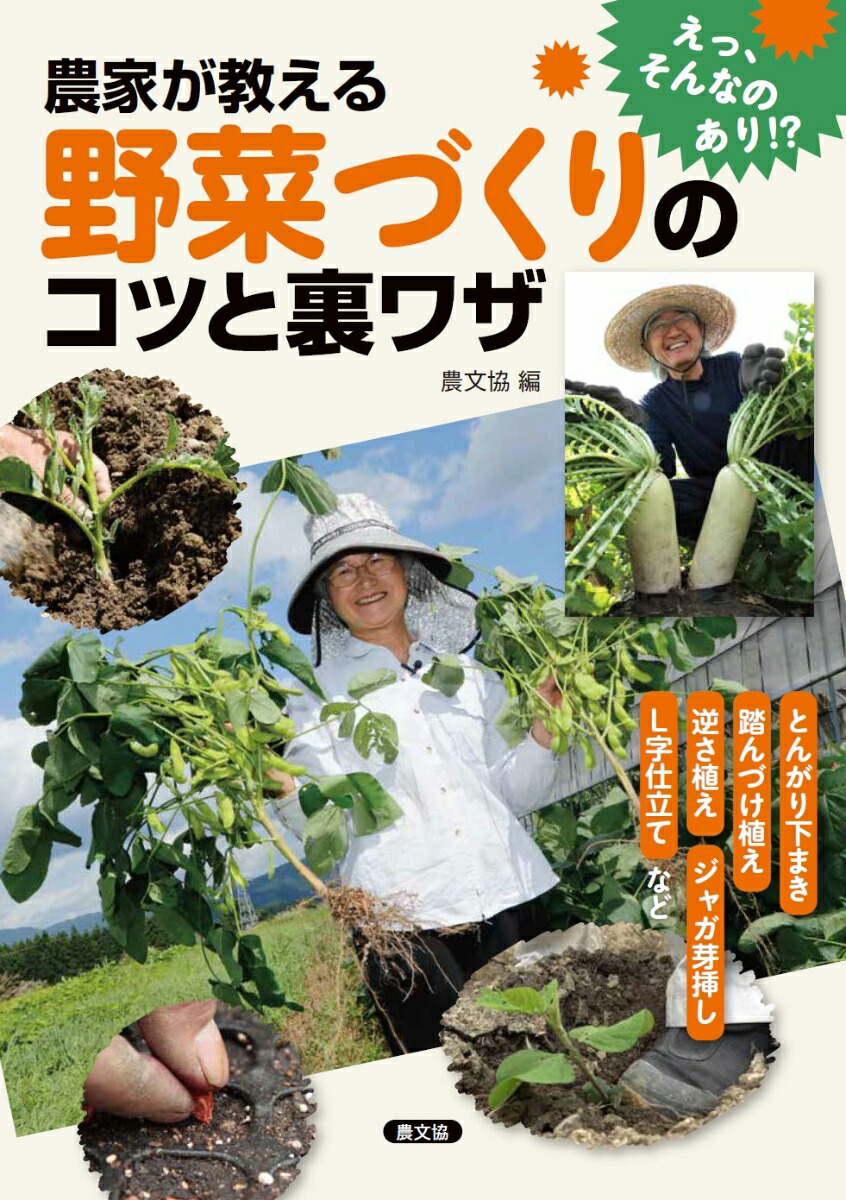 楽天ブックス 農家が教える 野菜づくりのコツと裏ワザ とんがり下まき 踏んづけ植え 逆さ植え ジャガ芽挿し L字仕立てなど 農文協 本