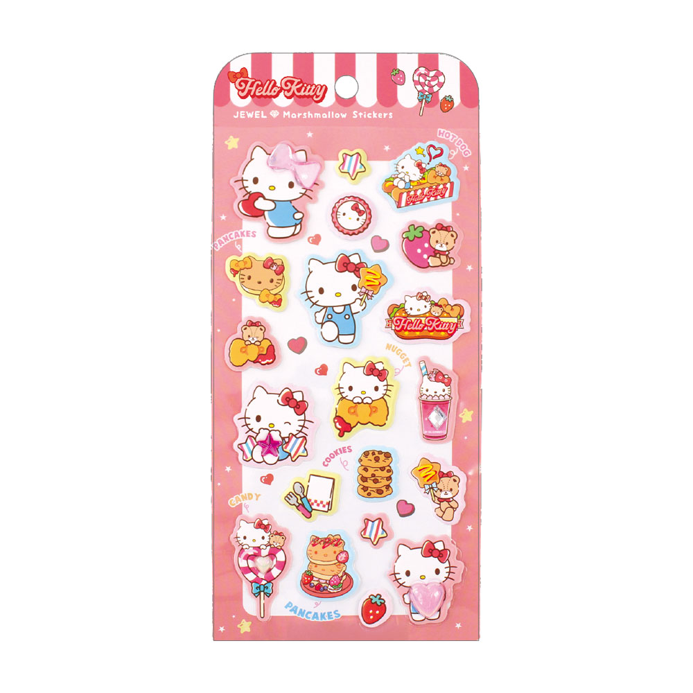 サンリオキャラクターズジュエルマシュマロステッカーズ　ハッピーダイナー／ハローキティ画像