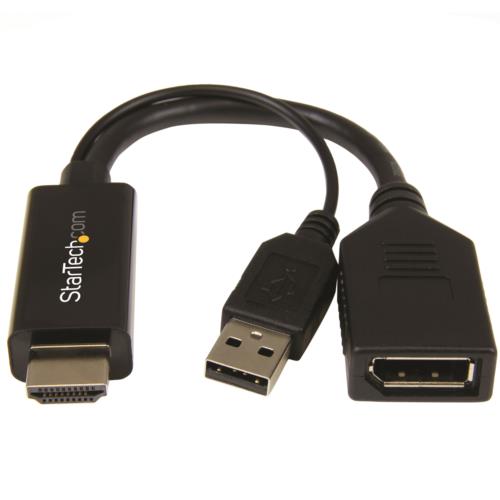 ブックス: HDMI - DisplayPort変換アダプタ USBバスパワー対応 4K解像度 入力：HDMI (オス) - 出力：ディスプレイポート/DP (メス) USB延長ケーブル付属 - Startech.com - 0065030861588 : PCソフト・周辺機器