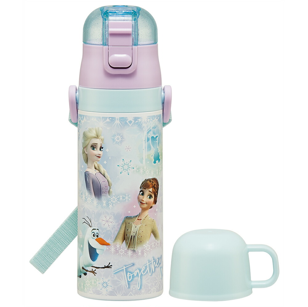 ディズニー アナと雪の女王 2026　水筒 子供 真空ステンレス 保冷 2WAY ボトル 直飲み 470ml コップ 430ml画像