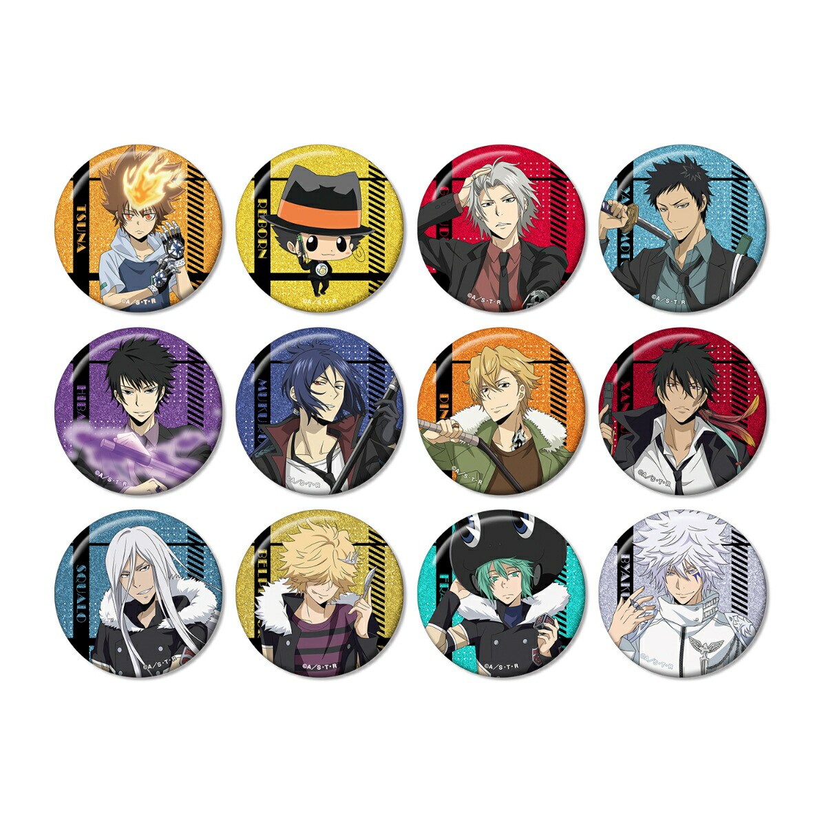 TVアニメ『家庭教師ヒットマンREBORN!』描き下ろし 戦闘前ver. トレーディンググリッター缶バッジ(BOX＝12入)画像