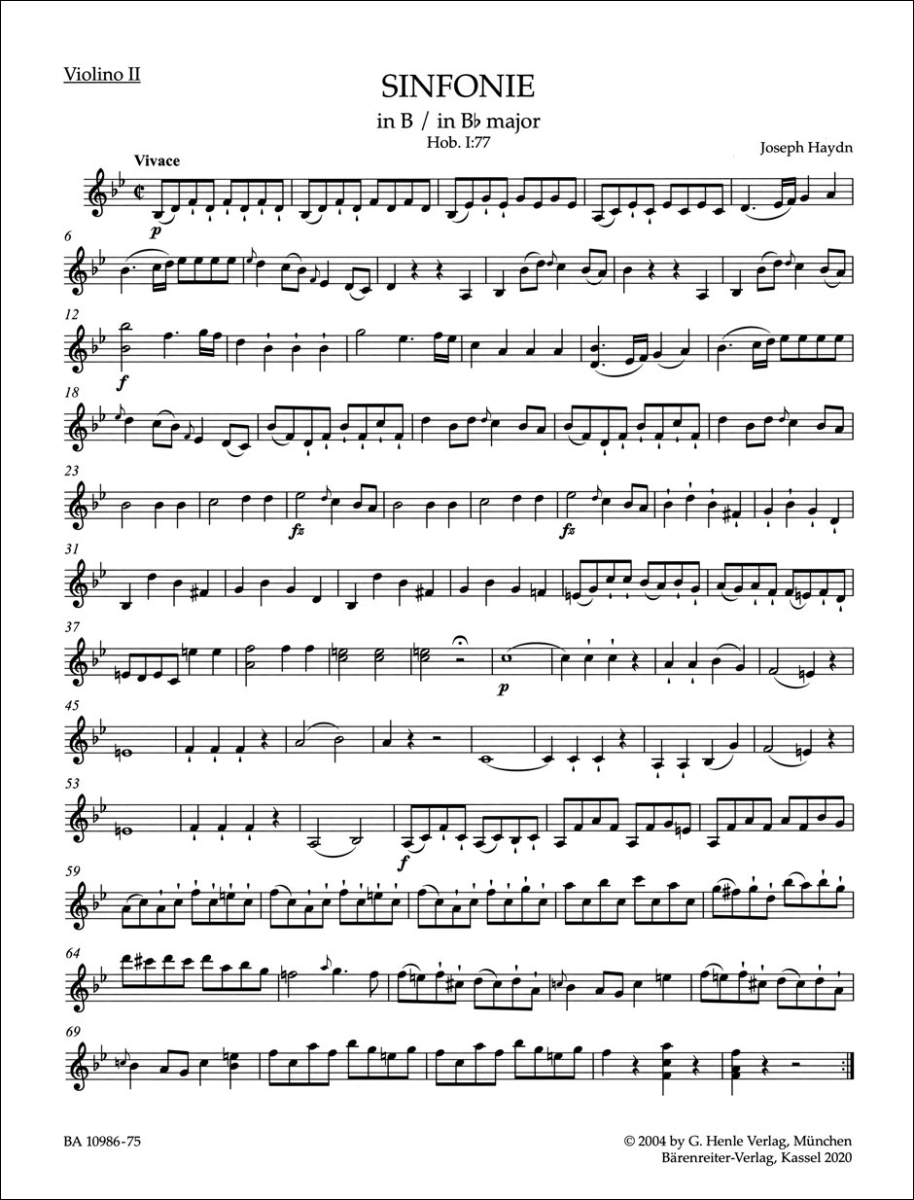 楽天ブックス: 【輸入楽譜】ハイドン, Franz Joseph: 交響曲 第77番 変 