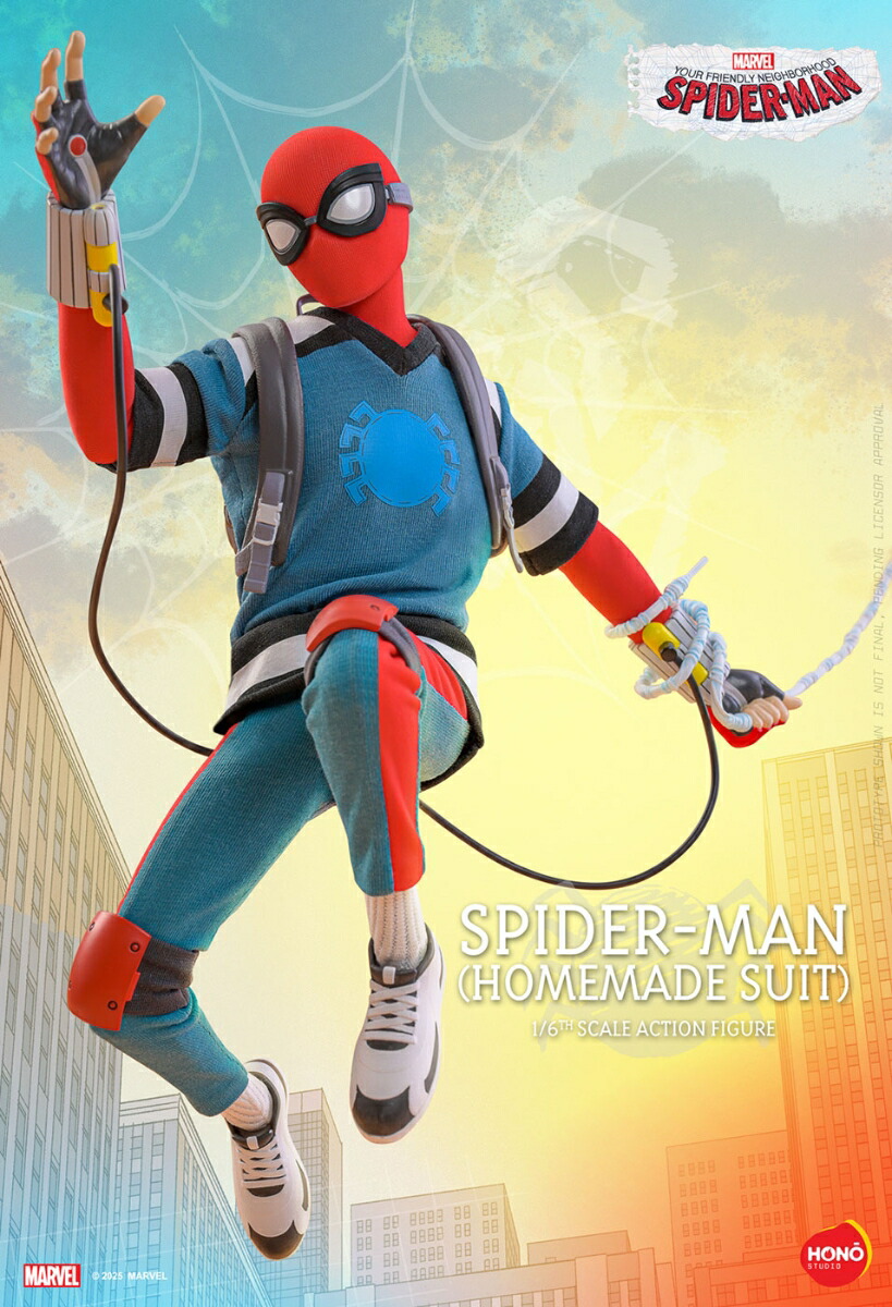 【炎スタジオ】 『スパイダーマン：フレンドリー・ネイバーフッド』 1/6スケールフィギュア スパイダーマン（ホームメイド・スーツ） (可動式フィギュア)画像