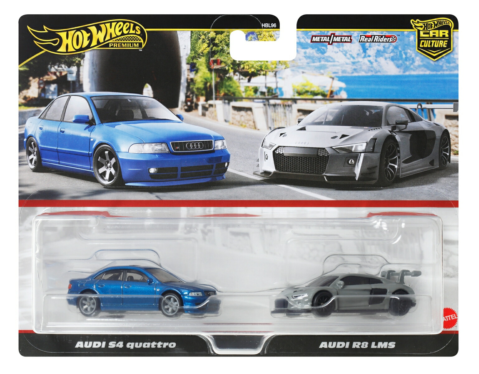 ホットウィール(HotWheels)プレミアム2パックアウディS4クワトロ/アウディR8LMS乗り物おもちゃミニカー3歳からマルチJDY82