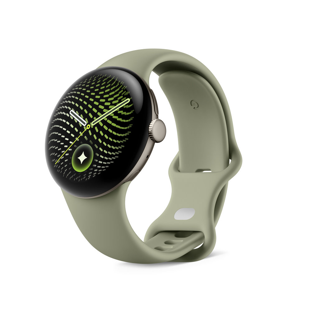 GooglePixelWatch5（41mm）SatinPyriteアルミケース/Oliveアクティブバンド（第2世代）Wi-Fi