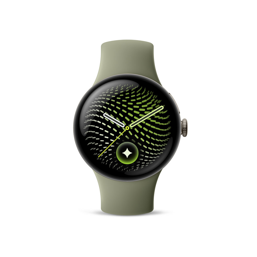 GooglePixelWatch5（41mm）SatinPyriteアルミケース/Oliveアクティブバンド（第2世代）Wi-Fi