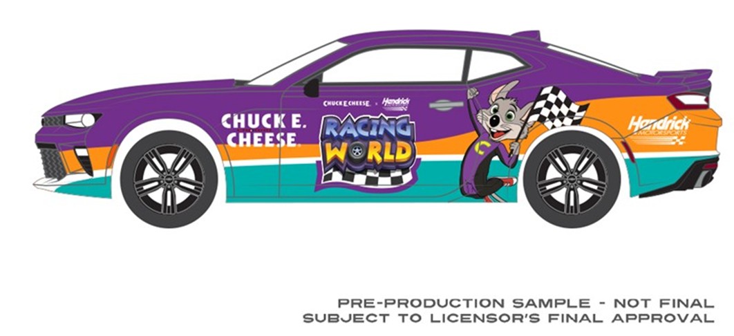 GreenLight 1/64 2016 Chevrolet Camaro SS - Chuck E. Cheese Racing World and Hendrick Motorsports Collaboration 【20569】 (ミニカー)画像